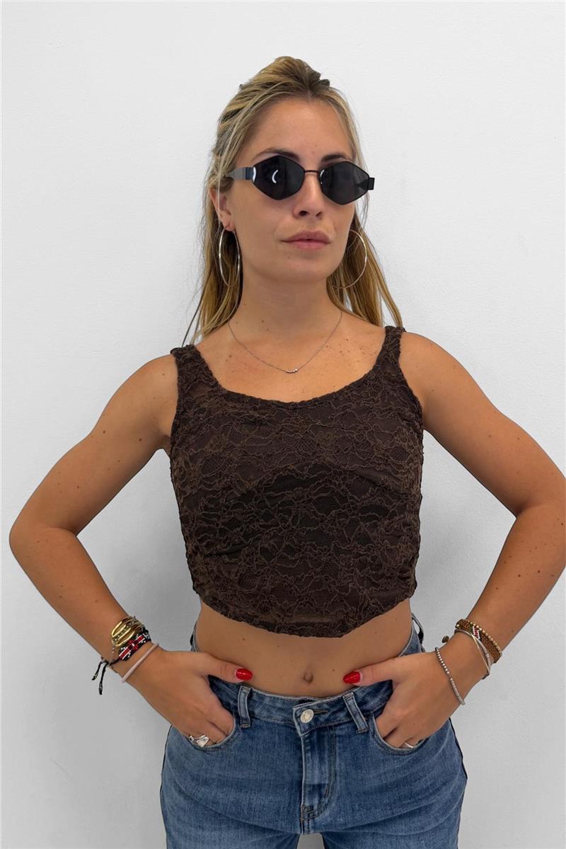 top corto in pizzo selena